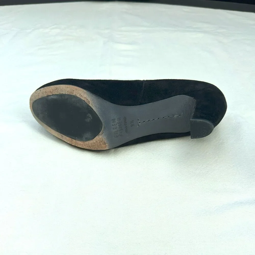 Eileen Fisher Peek Vero Cuoio Black Suede Shootie 9.5 - Picture 13 of 14